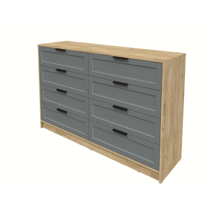 Kомод Тренд КТ-К157 (Дуб золотой ЛДСП/ Серый ЛМДФ) Ш1565 В1020 Г451